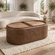 Yena Coffee Table | Reversible Tray Tops | Walnut Wood | Faux Leather 46"