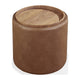 Yena Storage End Table | Reversible Tray Top | Walnut Wood | Faux Leather 22"