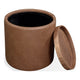 Yena Storage End Table | Reversible Tray Top | Walnut Wood | Faux Leather 22"