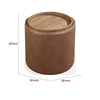 Yena Storage End Table | Reversible Tray Top | Walnut Wood | Faux Leather 22"