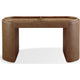 Yena Storage Console Table | Reversible Tray Top | Brown Faux Leather 54"