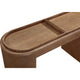 Yena Storage Console Table | Reversible Tray Top | Brown Faux Leather 54"
