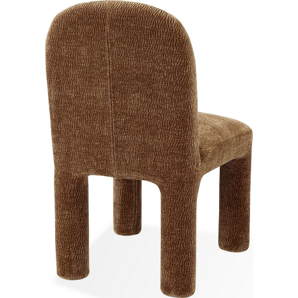 Zanny Dining Chair Set of 2 | Crowned Seat | Rounded Back | Amber Chenille