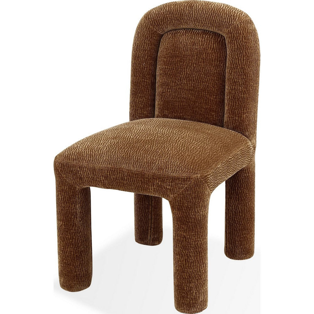 Zanny Dining Chair Set of 2 | Crowned Seat | Rounded Back | Amber Chenille