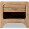 Brenda Nightst& with Open Shelf & Drawer | Brioche Acacia Wood
