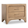 Brenda Nightst& with 2 Drawers | Brioche Acacia Wood-Rubberwood