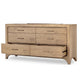 Brenda Wide Dresser with 6 Drawers | Brioche Acacia Wood