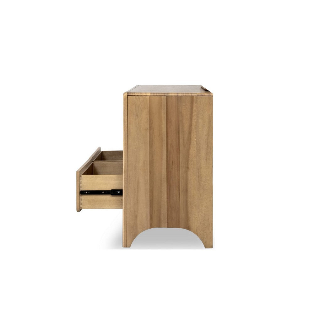 Brenda Wide Dresser with 6 Drawers | Brioche Acacia Wood