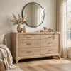 Brenda Wide Dresser with 6 Drawers | Brioche Acacia Wood
