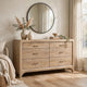 Brenda Wide Dresser with 6 Drawers | Brioche Acacia Wood