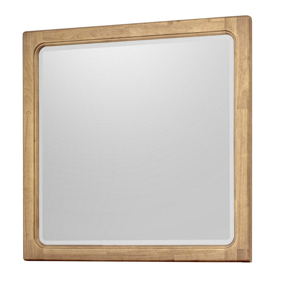 Brenda Wall or Dresser Mirror with Rounded Frame | Brioche Wood 38x40
