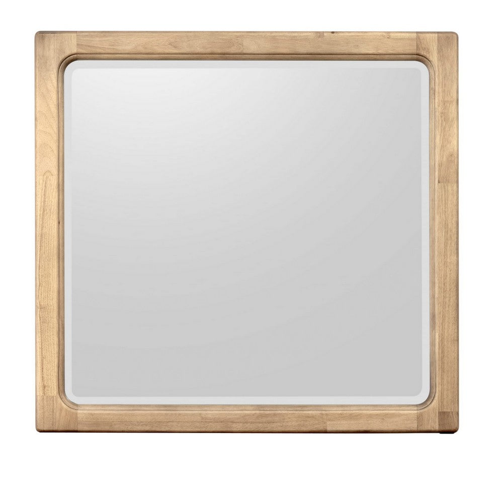 Brenda Wall or Dresser Mirror with Rounded Frame | Brioche Wood 38x40