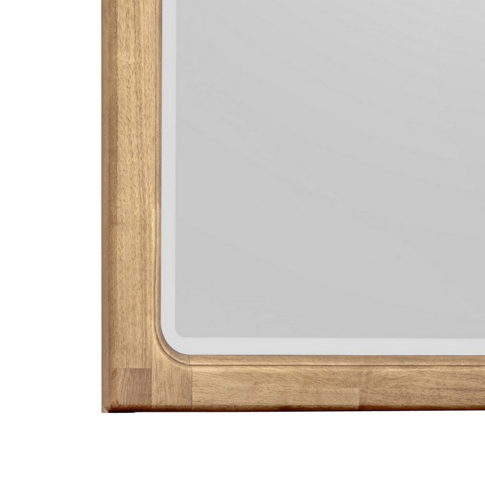 Brenda Wall or Dresser Mirror with Rounded Frame | Brioche Wood 38x40