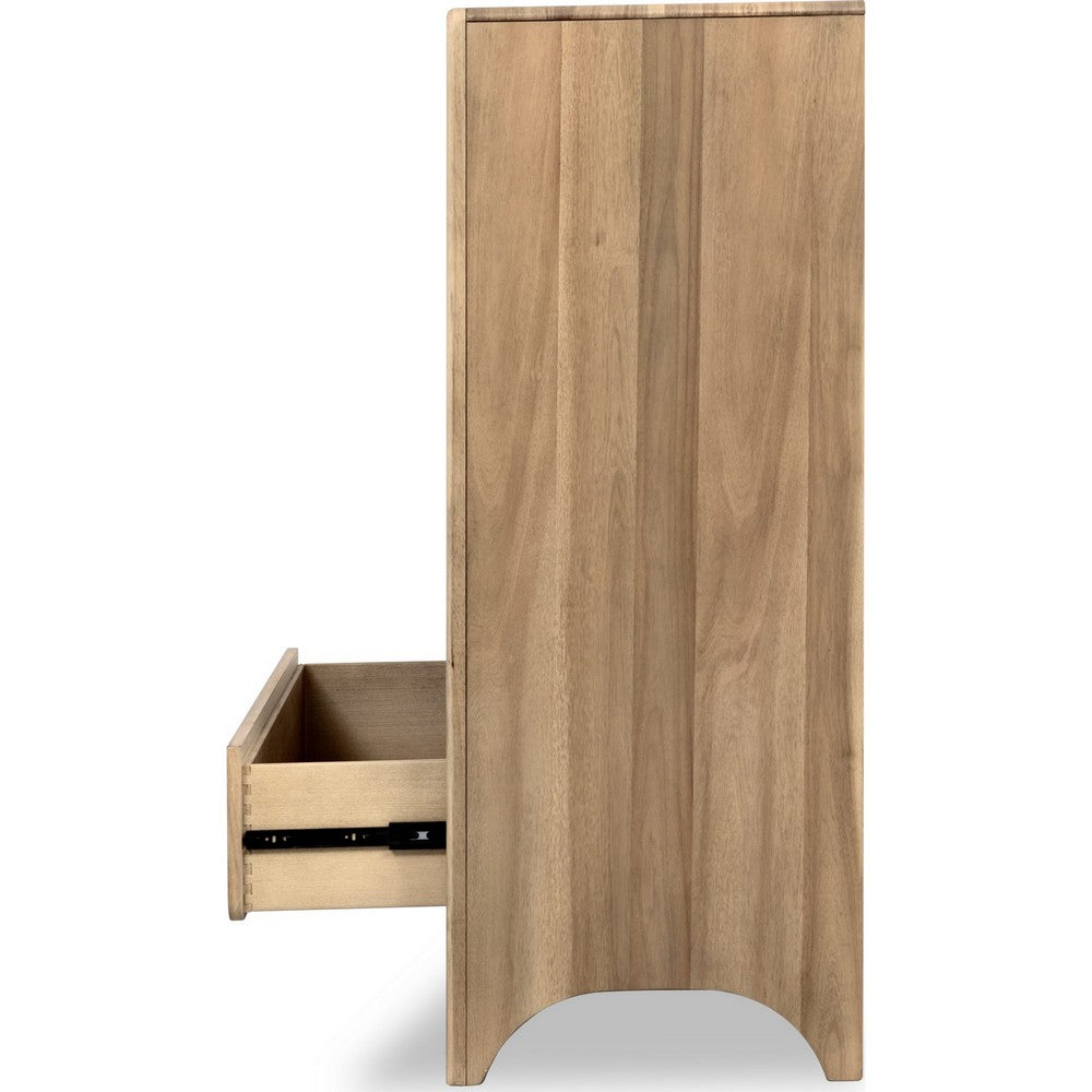Brenda Tall Dresser Chest with 5 Drawers | Brioche Acacia Wood