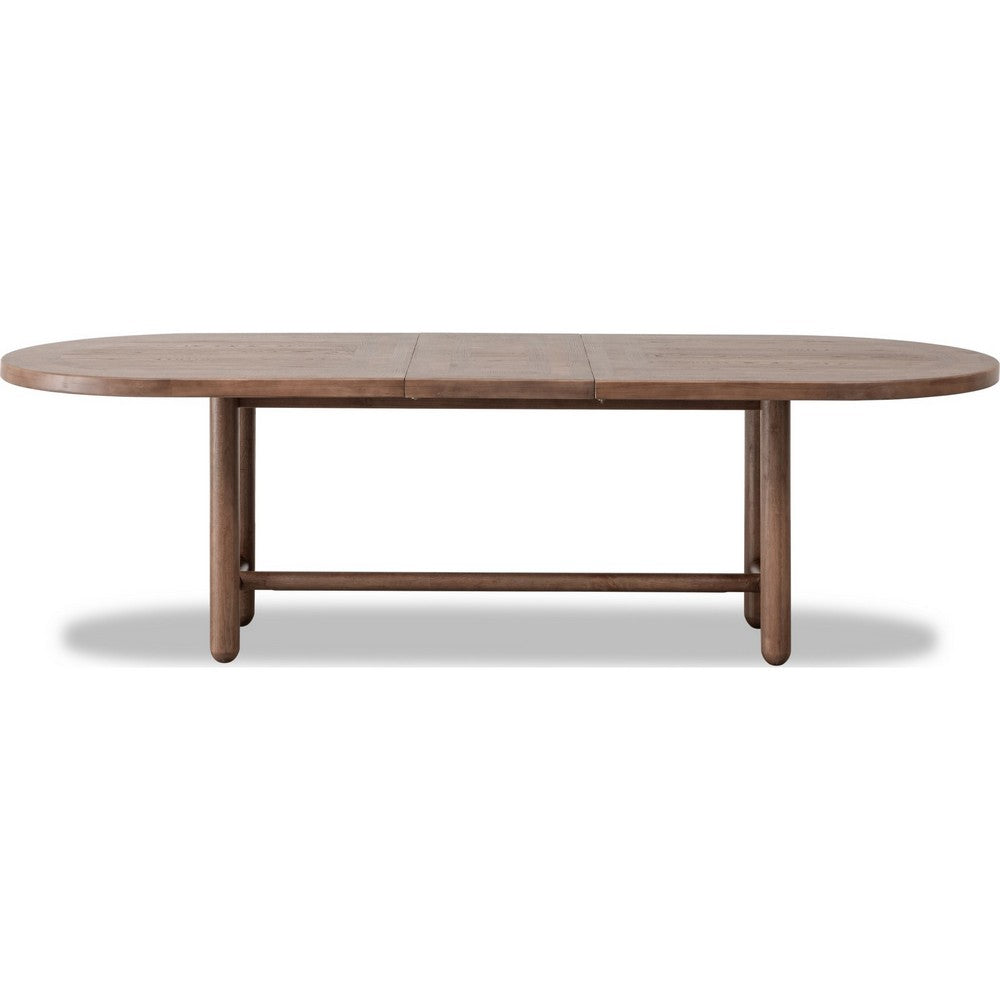 Asher Oval Extendable Dining Table with Turned Legs | Claystone Wood 84-102"