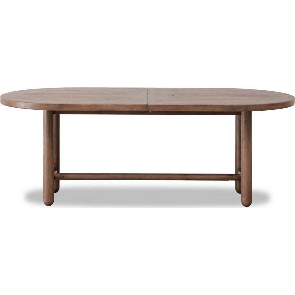 Asher Oval Extendable Dining Table with Turned Legs | Claystone Wood 84-102"