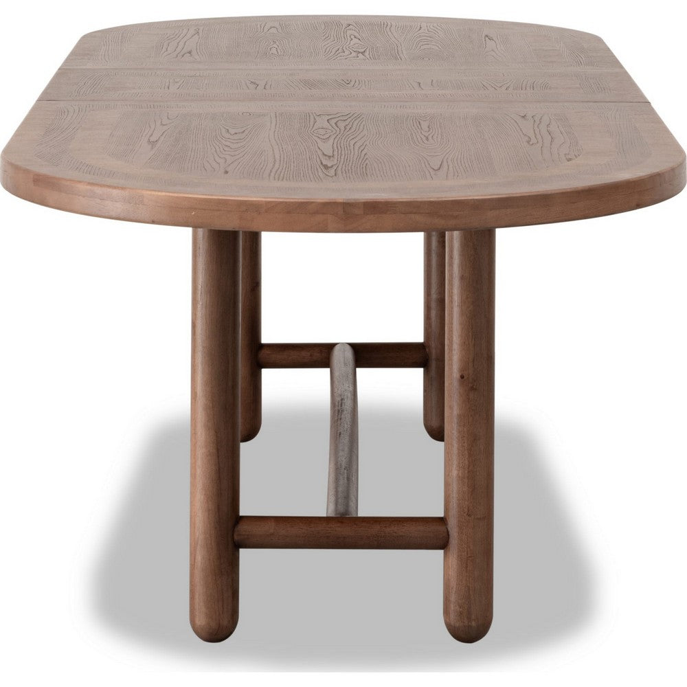 Asher Oval Extendable Dining Table with Turned Legs | Claystone Wood 84-102"