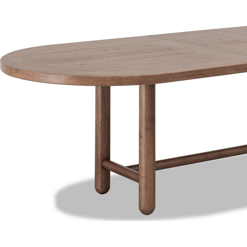 Asher Oval Extendable Dining Table with Turned Legs | Claystone Wood 84-102"
