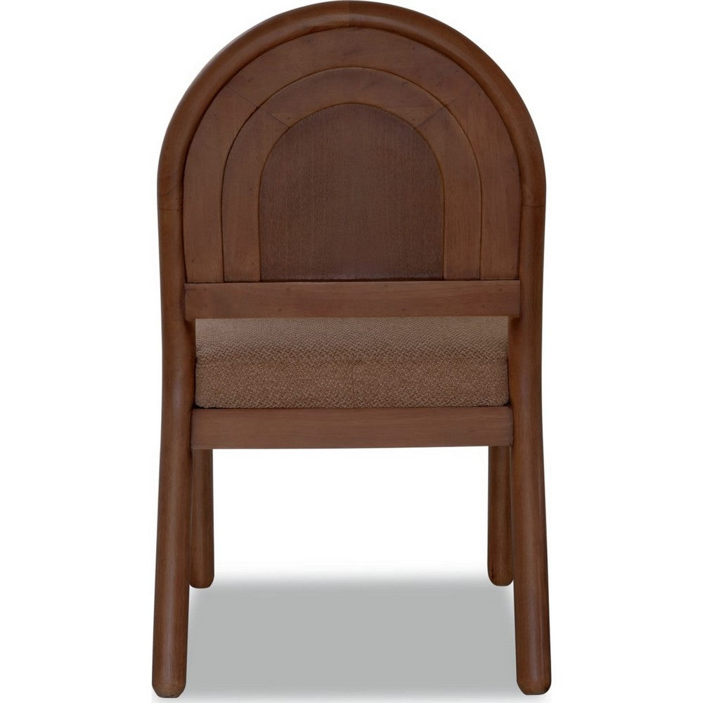 Asher Dining Chair | Arch Back | Solid Wood | Wheat Bread Linen