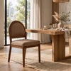 Asher Dining Chair | Arch Back | Solid Wood | Wheat Bread Linen
