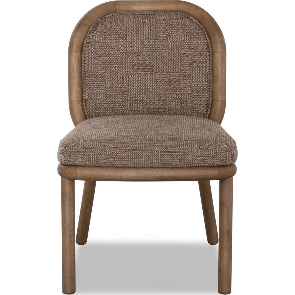 Asher Dining Chair | Round Back | Solid Wood | Sports Coat Fabric