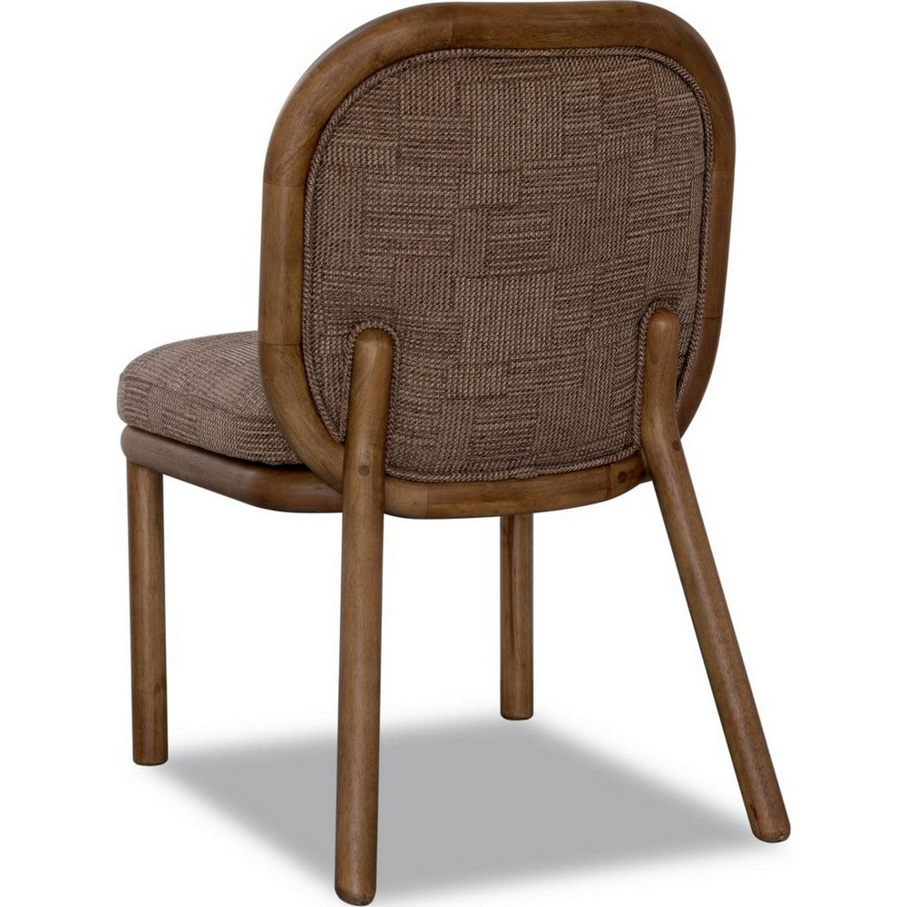 Asher Dining Chair | Round Back | Solid Wood | Sports Coat Fabric