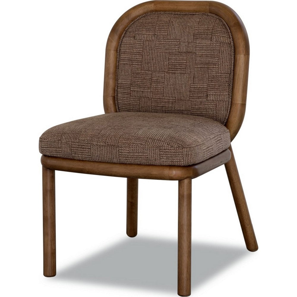 Asher Dining Chair | Round Back | Solid Wood | Sports Coat Fabric