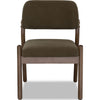 Asher Dining Chair | Barrel Back | Solid Wood | Moss Green Fabric