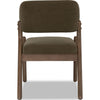 Asher Dining Chair | Barrel Back | Solid Wood | Moss Green Fabric