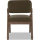 Asher Dining Chair | Barrel Back | Solid Wood | Moss Green Fabric