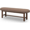 Asher Oval Dining Bench | Linen Fabric Seat | Claystone Brown 60"