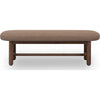 Asher Oval Dining Bench | Linen Fabric Seat | Claystone Brown 60"