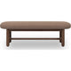 Asher Oval Dining Bench | Linen Fabric Seat | Claystone Brown 60"