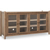Asher Sideboard with 4 Doors | Glass Fronts | Claystone Brown Wood 68"