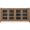 Asher Sideboard with 4 Doors | Glass Fronts | Claystone Brown Wood 68"