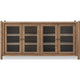 Asher Sideboard with 4 Doors | Glass Fronts | Claystone Brown Wood 68"