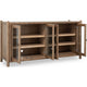 Asher Sideboard with 4 Doors | Glass Fronts | Claystone Brown Wood 68"