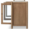 Asher Sideboard with 4 Doors | Glass Fronts | Claystone Brown Wood 68"