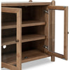 Asher Sideboard with 4 Doors | Glass Fronts | Claystone Brown Wood 68"