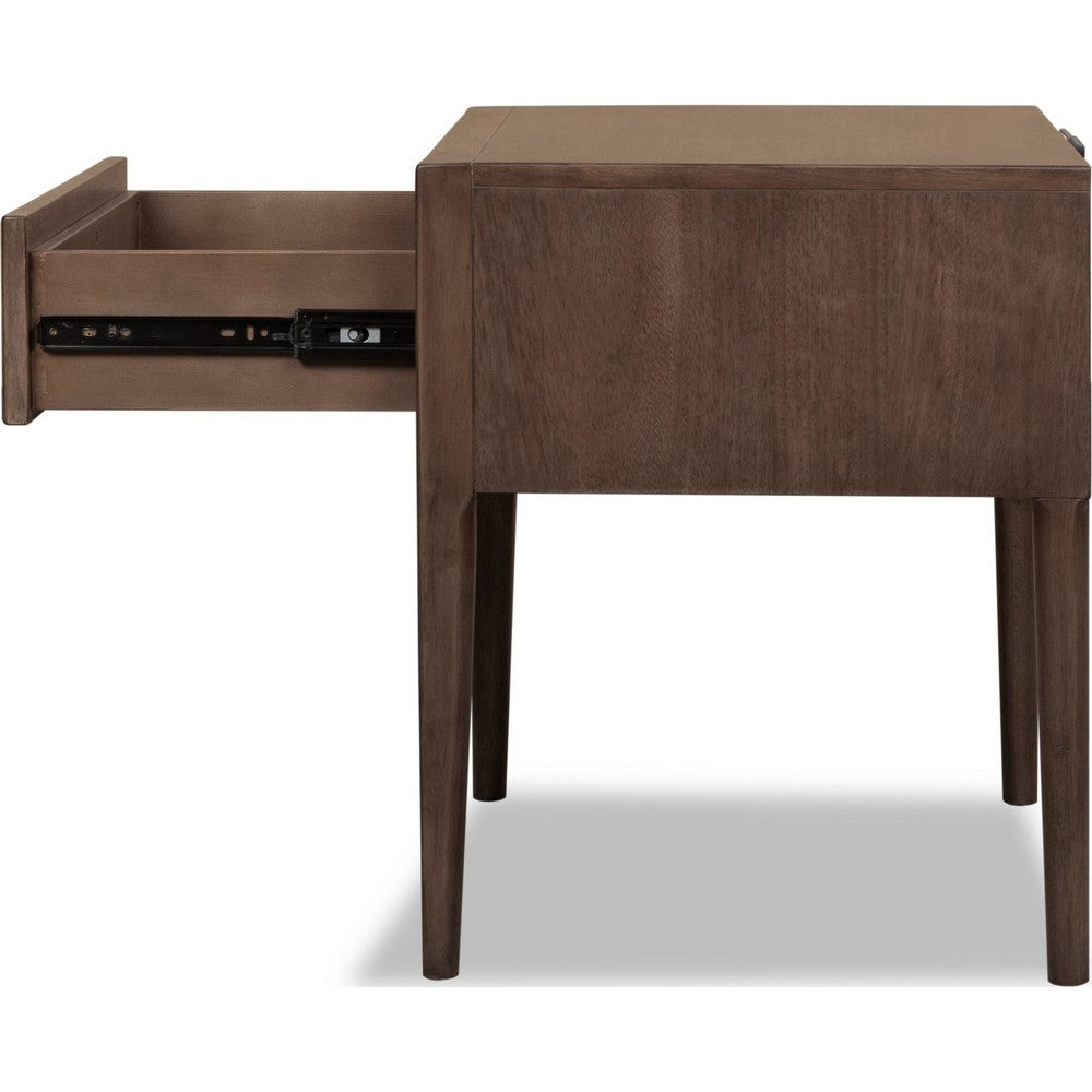 Carlos Nightst& with Drawer | Brass H&les | Brown Mango Wood