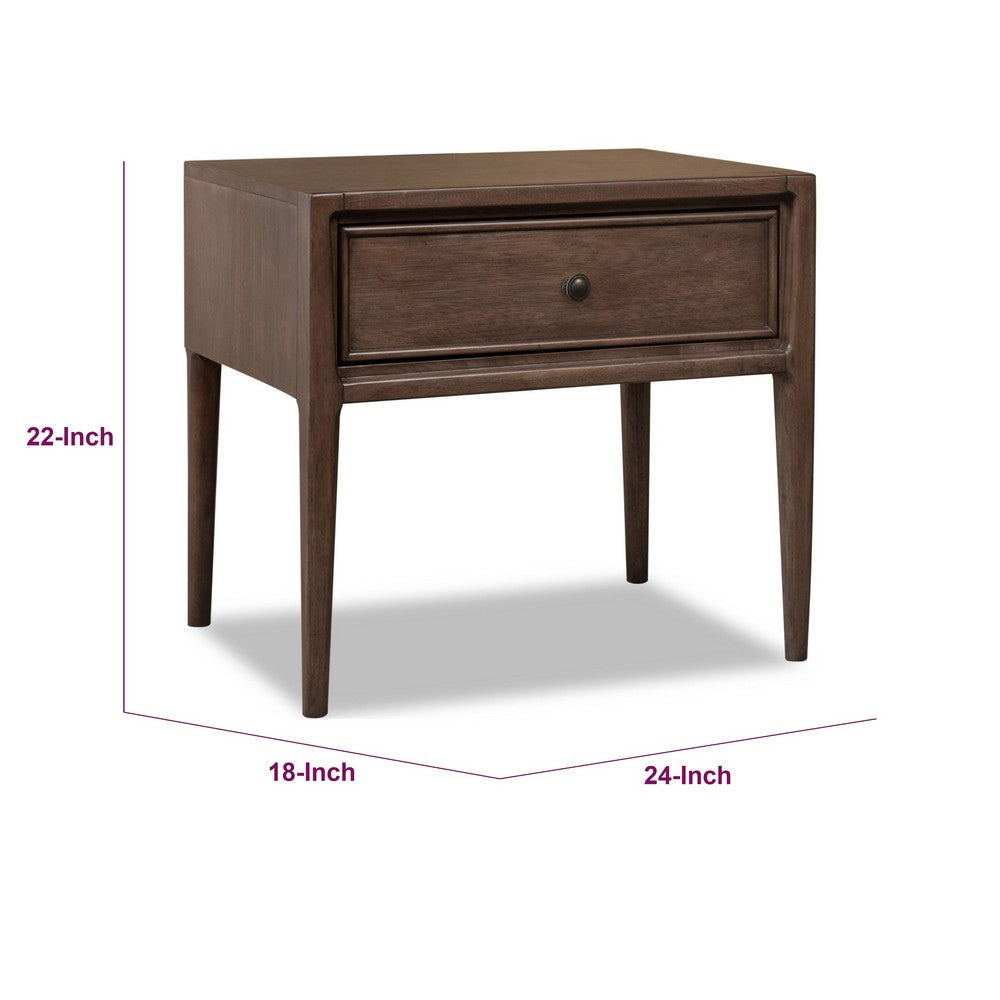Carlos Nightst& with Drawer | Brass H&les | Brown Mango Wood