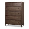 Carlos Tall Dresser Chest with 6 Drawers | Pecan Brown Solid Wood