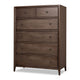 Carlos Tall Dresser Chest with 6 Drawers | Pecan Brown Solid Wood