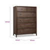 Carlos Tall Dresser Chest with 6 Drawers | Pecan Brown Solid Wood