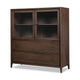 Carlos Storage Chest with Glass Doors & Drawers | Pecan Brown Wood 54"