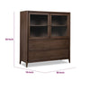 Carlos Storage Chest with Glass Doors & Drawers | Pecan Brown Wood 54"