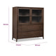 Carlos Storage Chest with Glass Doors & Drawers | Pecan Brown Wood 54"