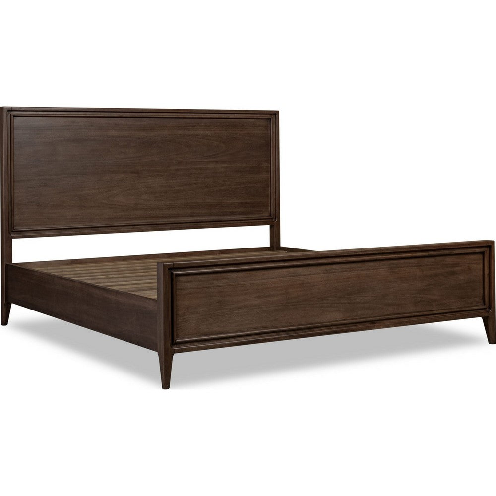 Carlisle King Panel Bed | Turned Legs | Pecan Solid Mango-Rubberwood