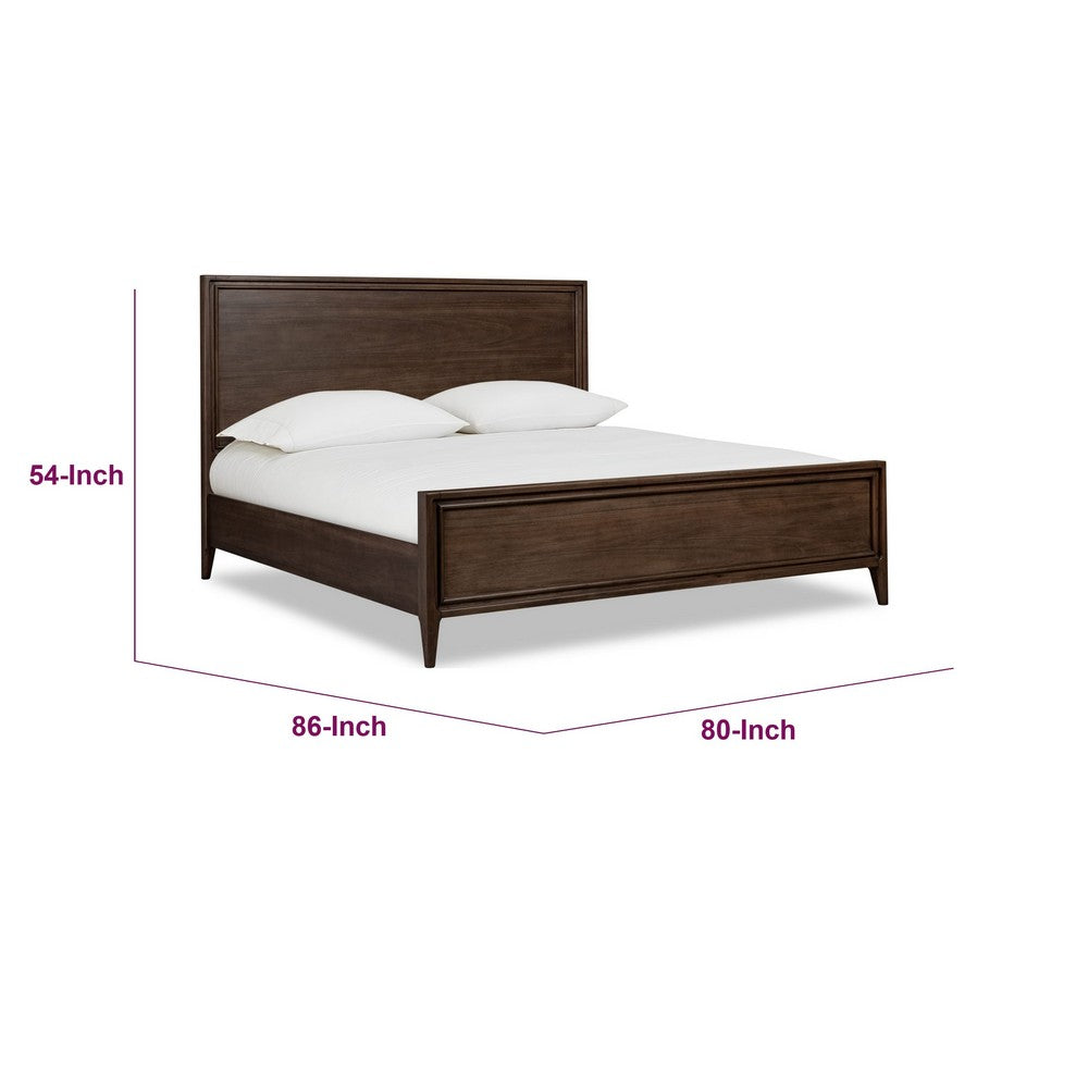 Carlisle King Panel Bed | Turned Legs | Pecan Solid Mango-Rubberwood
