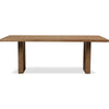 Carlos Fixed Dining Table with Panel Base | Toffee Crunch Solid Wood 84"